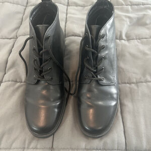 Boston Accent Barbara Leather Ankle Boot Size 8.5wide Black